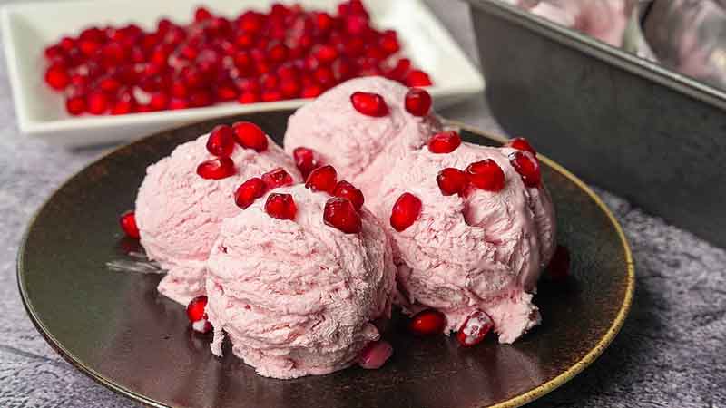 Learn how to make Pomegranate Ice Cream Recipe